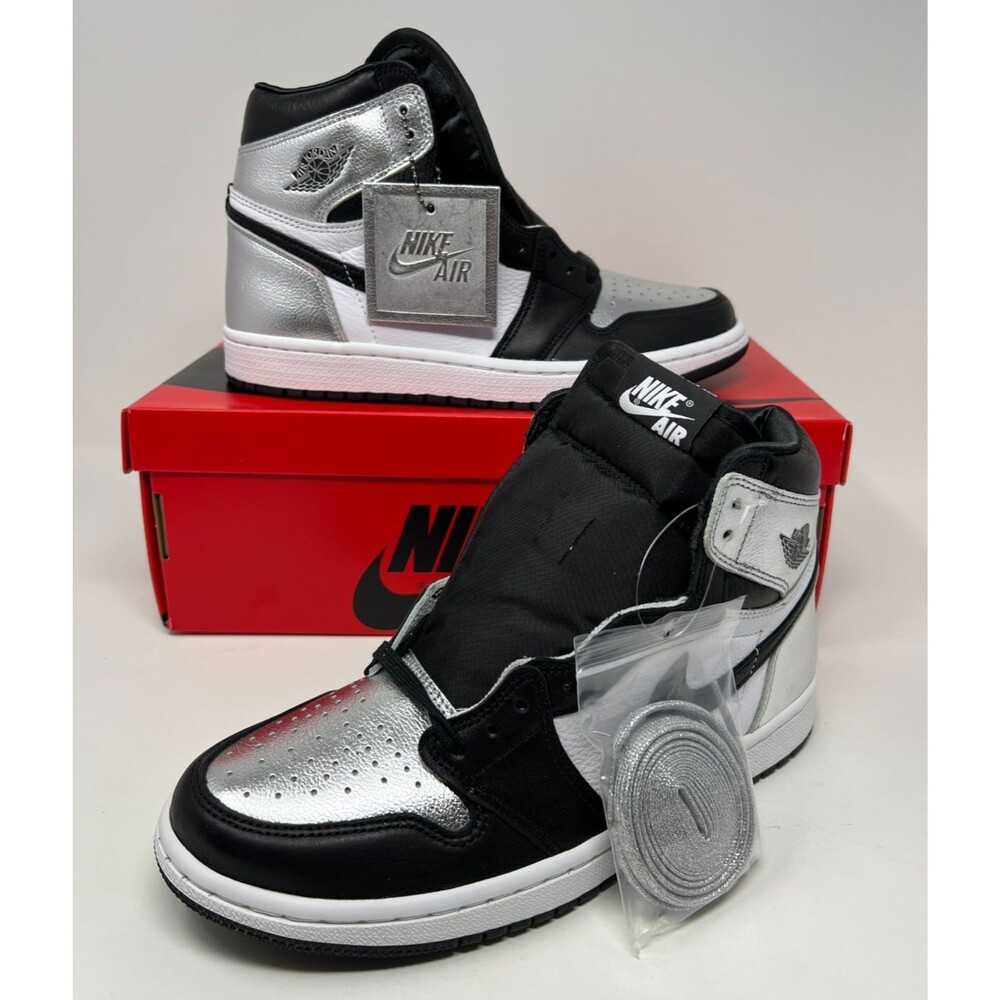 Air Jordan Retro 1 High Silver Toe Sneakers Womens Size 8 CD0461-001